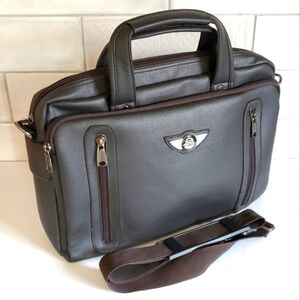 NWOT Santino Old Money Ivy League Academia Office Travel Faux Leather Laptop Bag